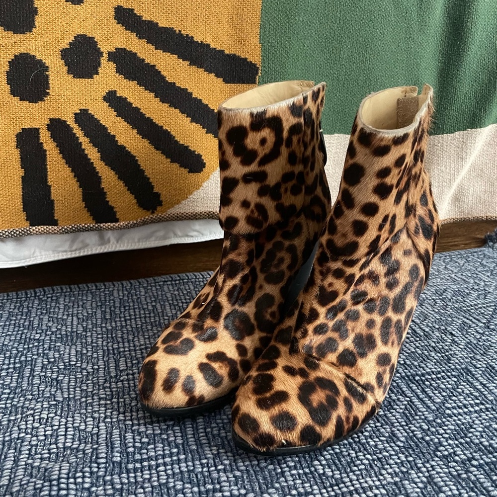 Rag and bone leopard print fur booties